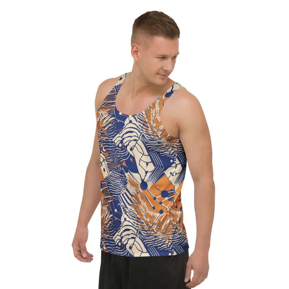 Indigo Tectonics on Men's Tank Top — Left Front