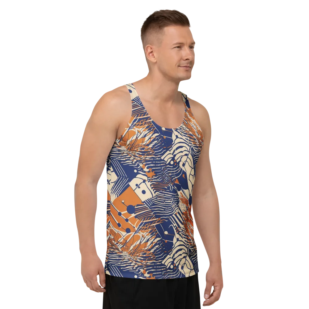 Indigo Tectonics on Men's Tank Top — Right Front