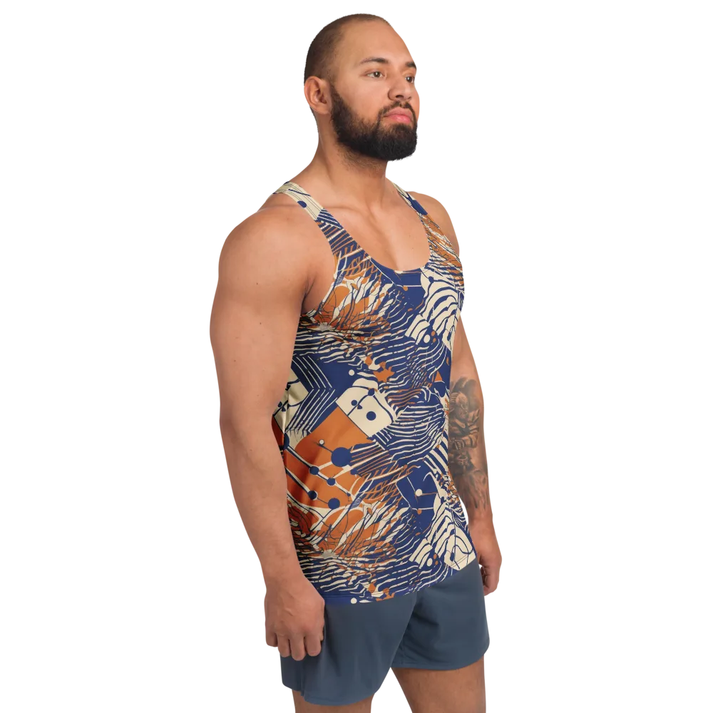Indigo Tectonics on Men's Tank Top — Right Front