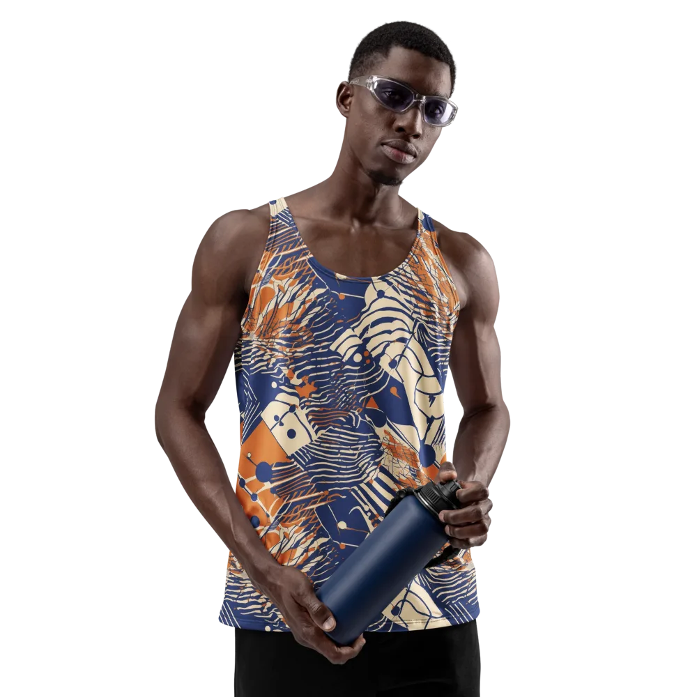Indigo Tectonics on Men's Tank Top — Front