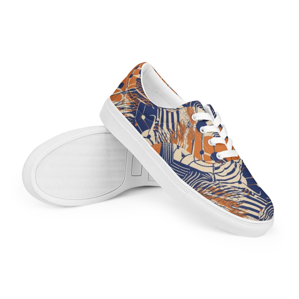 Indigo Tectonics on Men's Lace-Up Canvas Shoes — Right Front