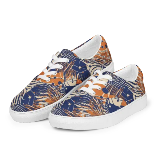 Indigo Tectonics on a Men's Lace-Up Canvas Shoes