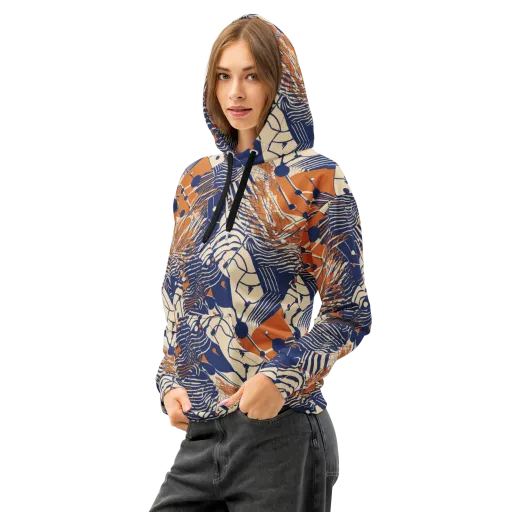 Indigo Tectonics on a Cotton Hoodie