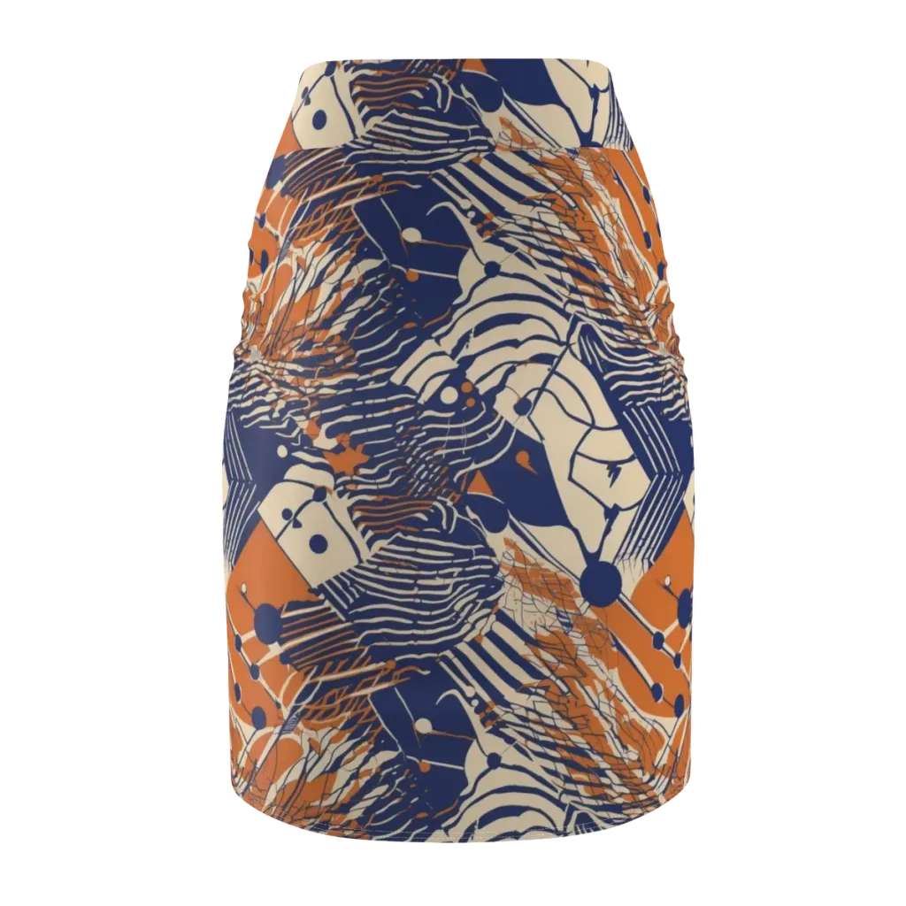Indigo Tectonics on Pencil Skirt — Back