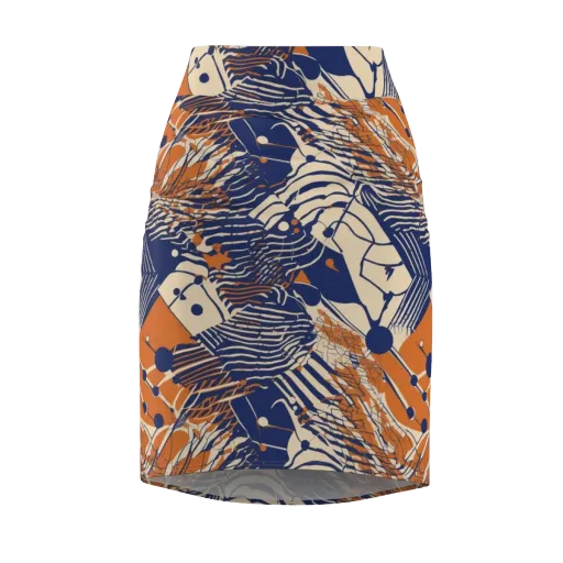 Indigo Tectonics on a Pencil Skirt