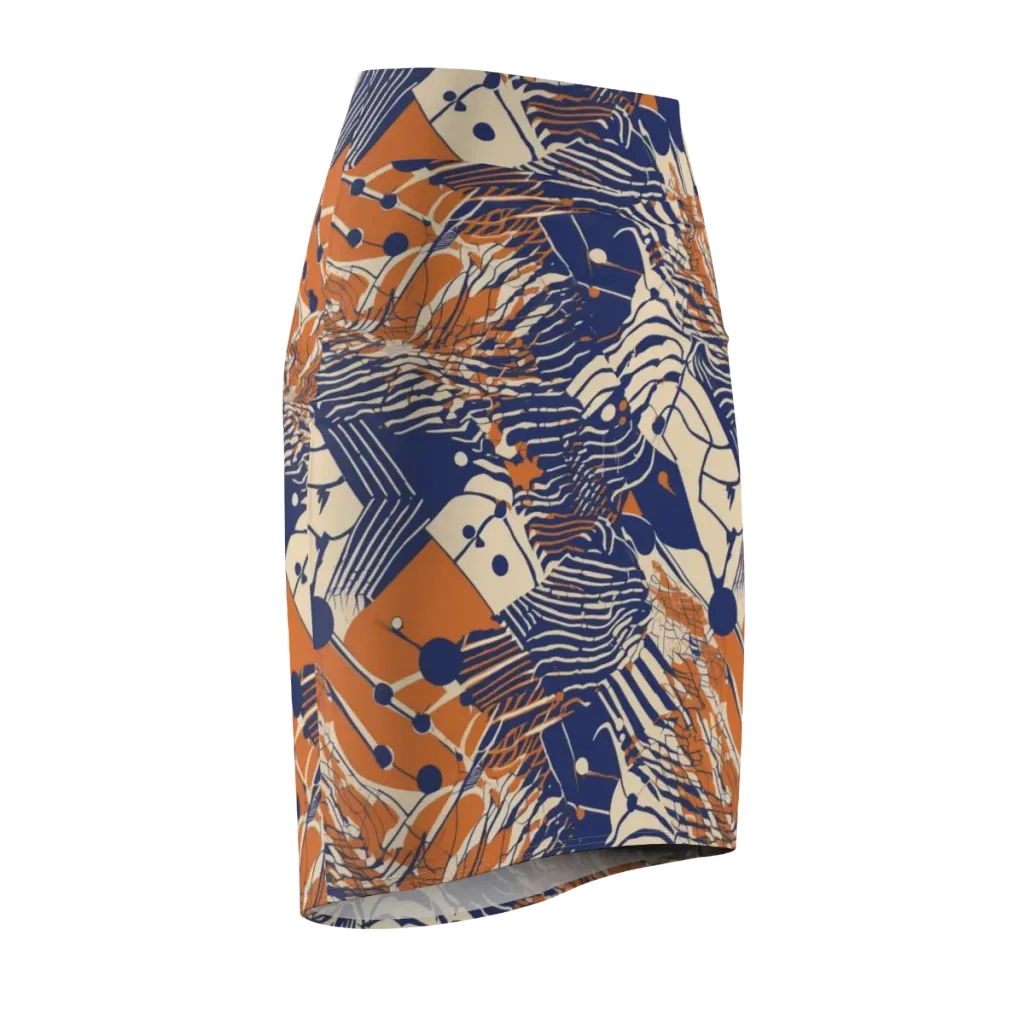 Indigo Tectonics on Pencil Skirt — Front Side