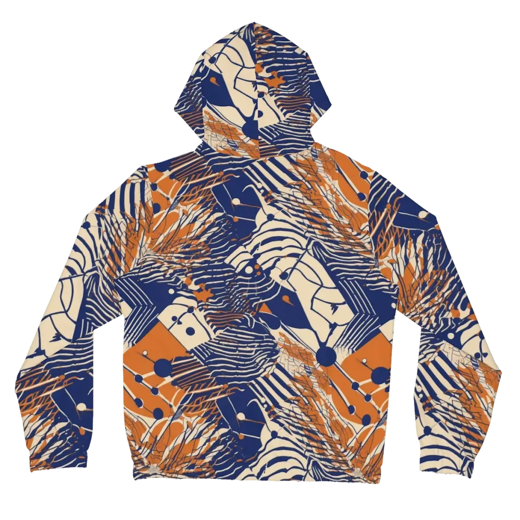 Indigo Tectonics on Women's Full-Zip Hoodie — Back