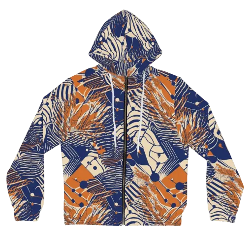 Indigo Tectonics on a Women's Full-Zip Hoodie