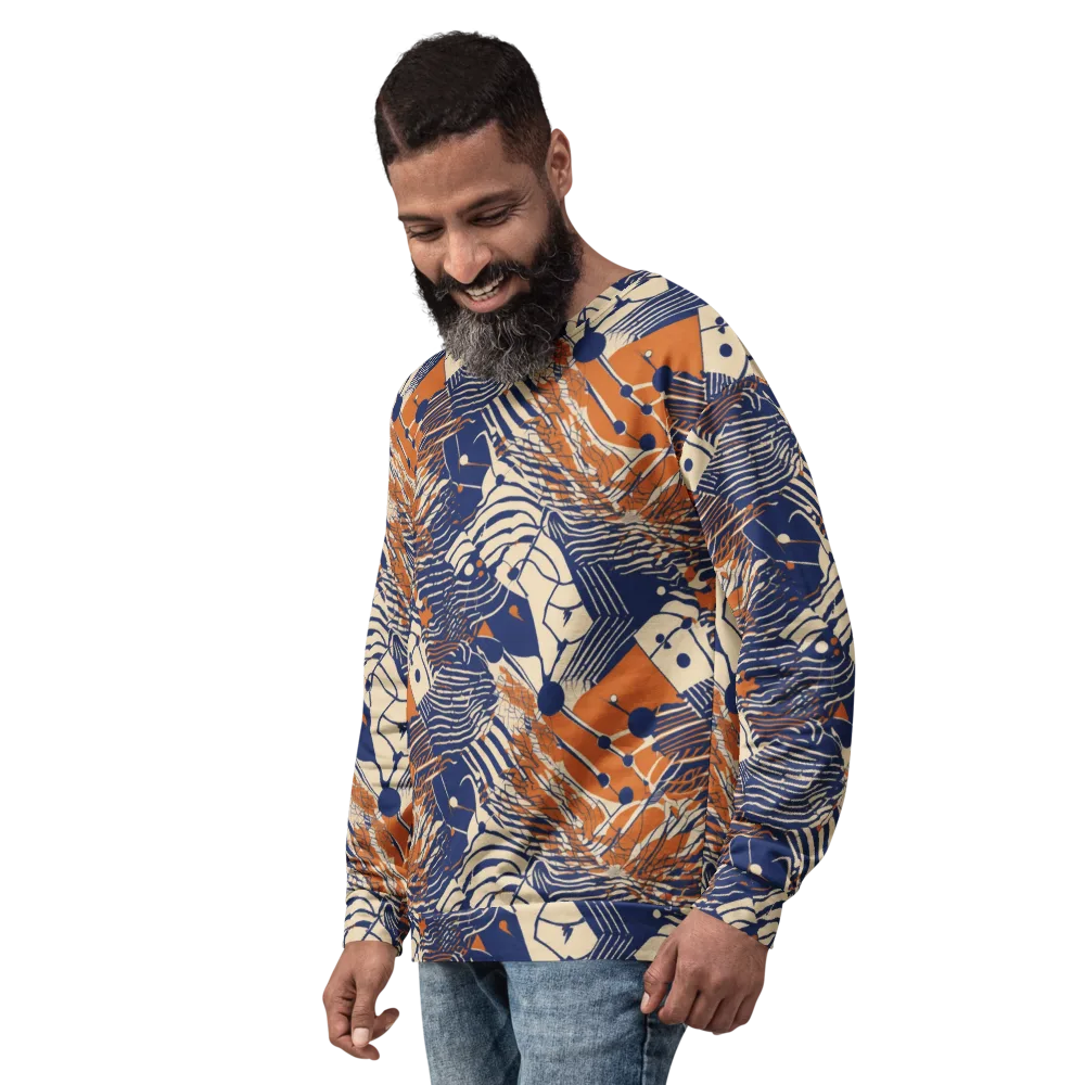 Indigo Tectonics on Sweatshirt — Left Front