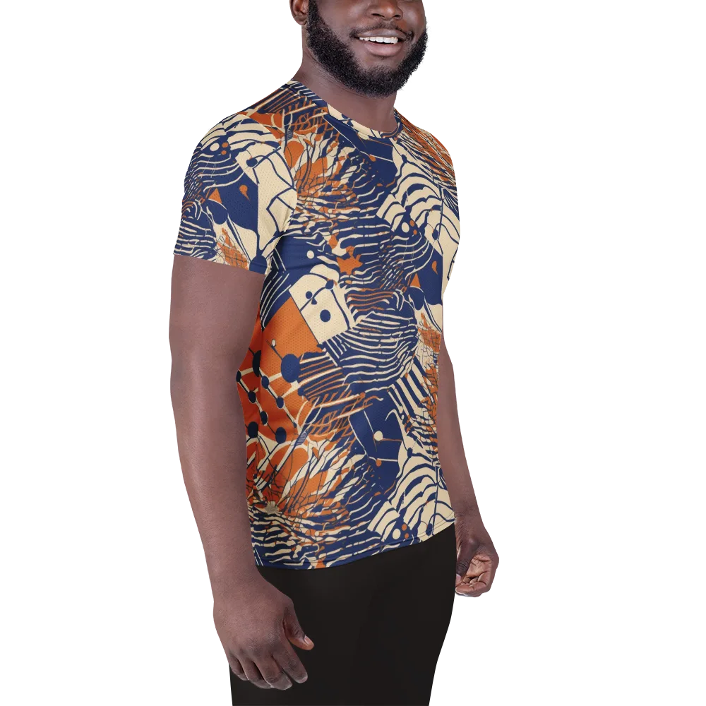 Indigo Tectonics on Men's Athletic T-Shirt — Right