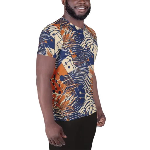 Indigo Tectonics on a Men's Athletic T-Shirt