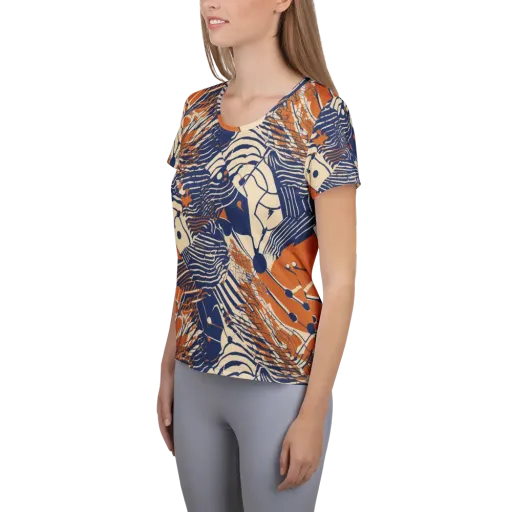 Indigo Tectonics on a Women's Athletic T-Shirt