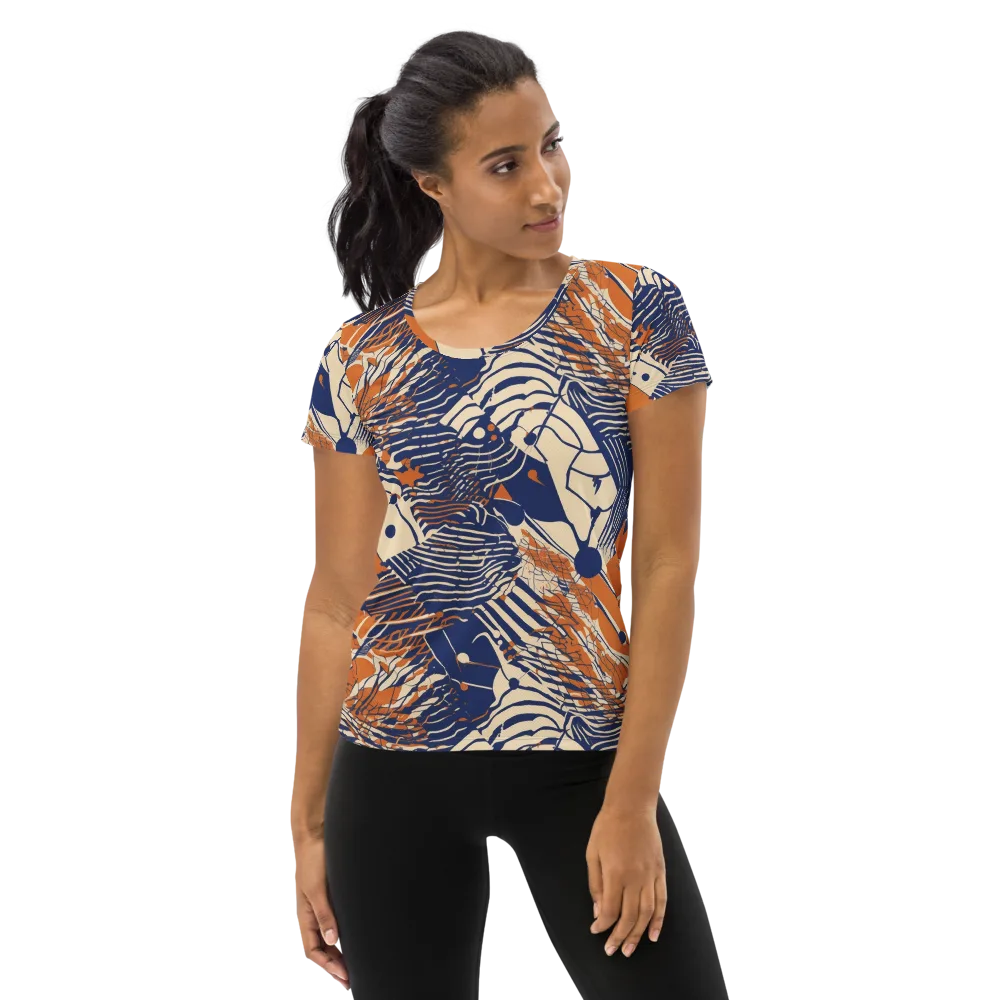 Indigo Tectonics on Women's Athletic T-Shirt — Front