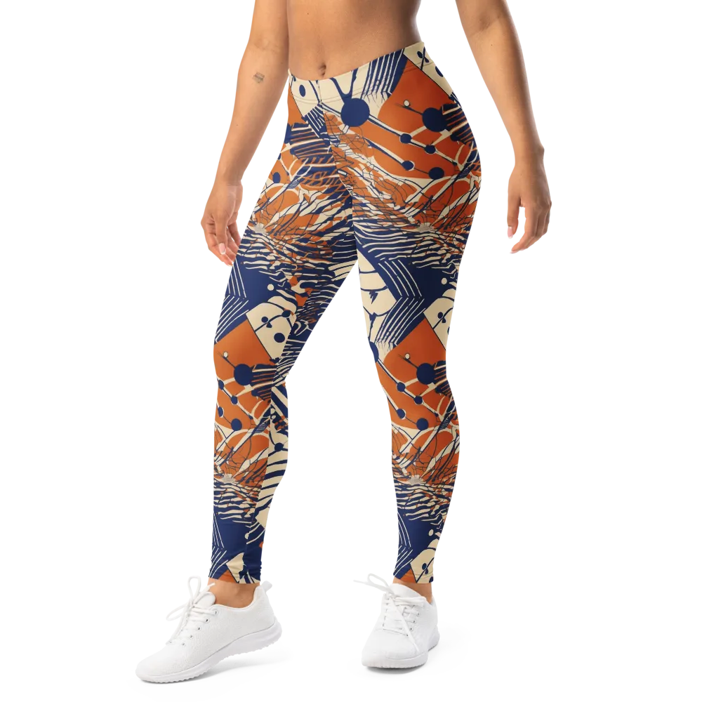 Indigo Tectonics on Leggings — Left Front