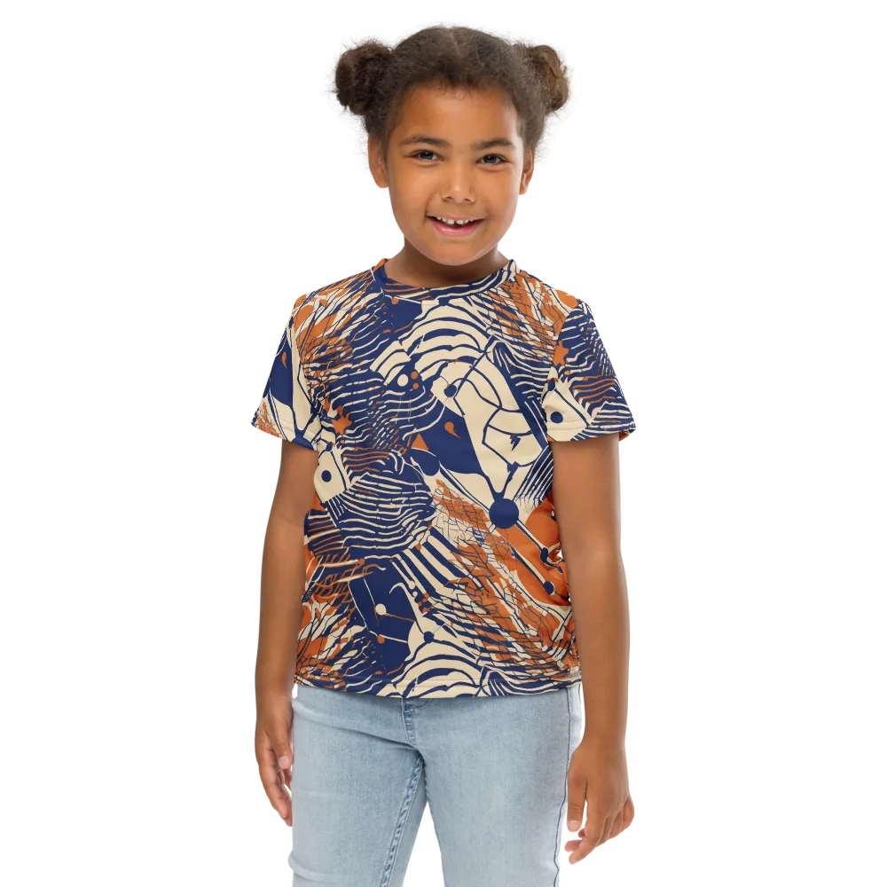 Indigo Tectonics on Kids Crew Neck T-Shirt — Front