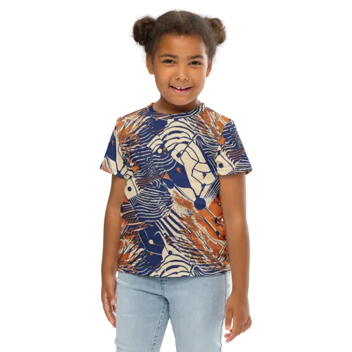 Indigo Tectonics on a Kids Crew Neck T-Shirt