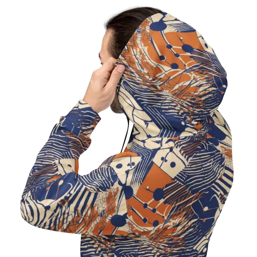 Indigo Tectonics on a Hoodie