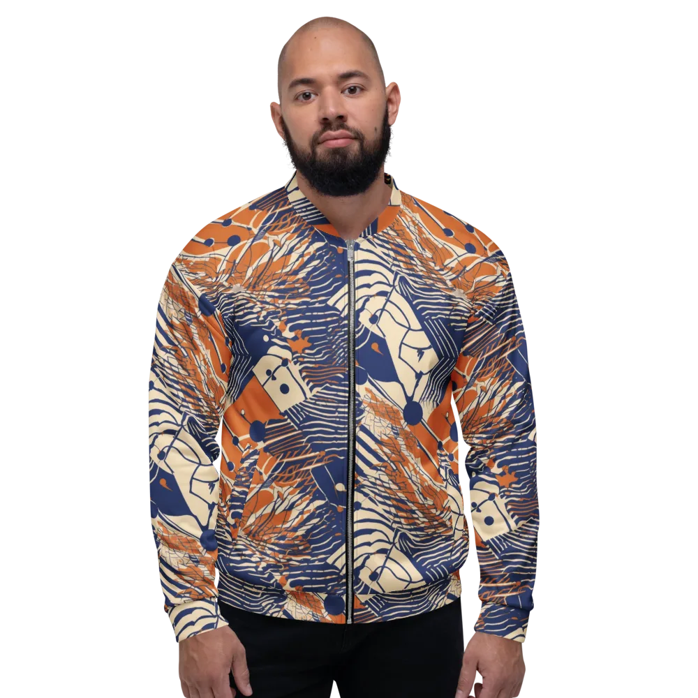 Indigo Tectonics on Bomber Jacket — Front