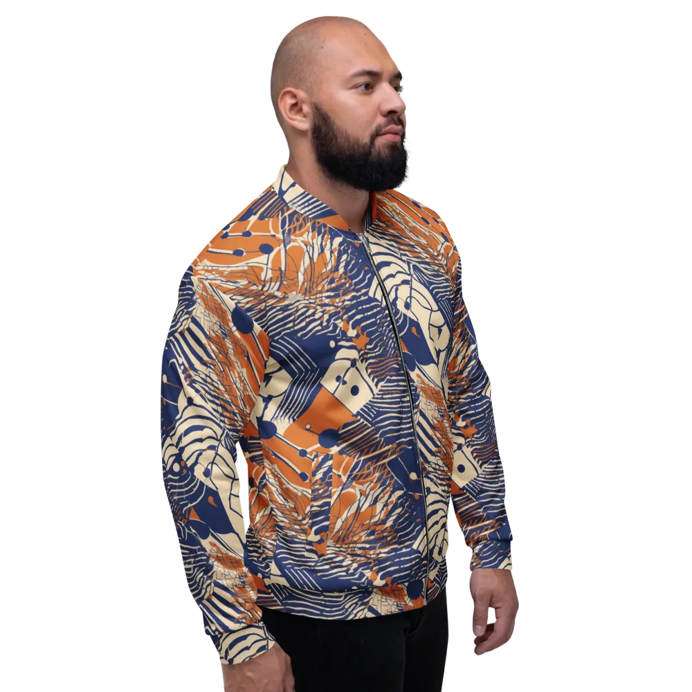 Indigo Tectonics on Bomber Jacket — Right
