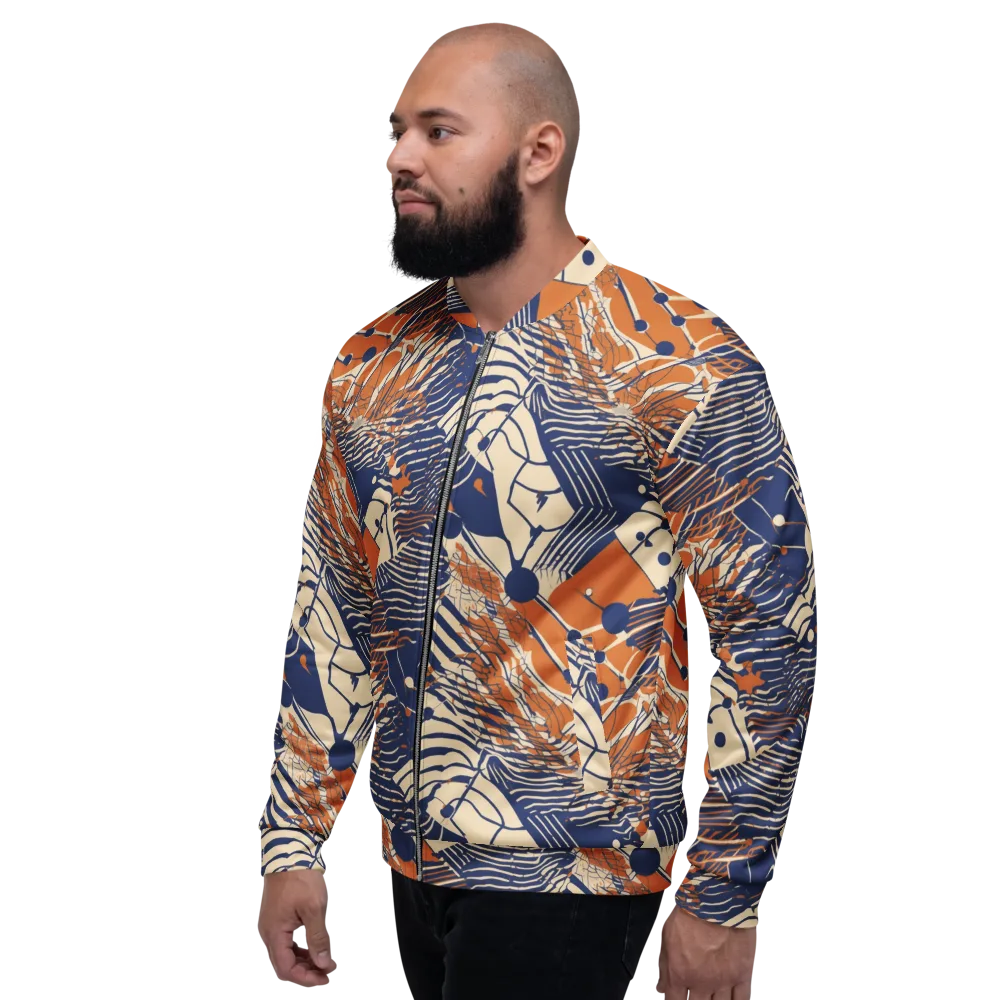Indigo Tectonics on Bomber Jacket — Left