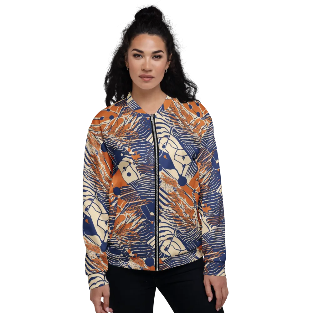 Indigo Tectonics on Bomber Jacket — Front