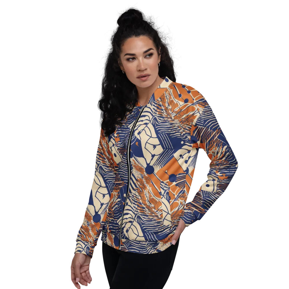 Indigo Tectonics on Bomber Jacket — Left