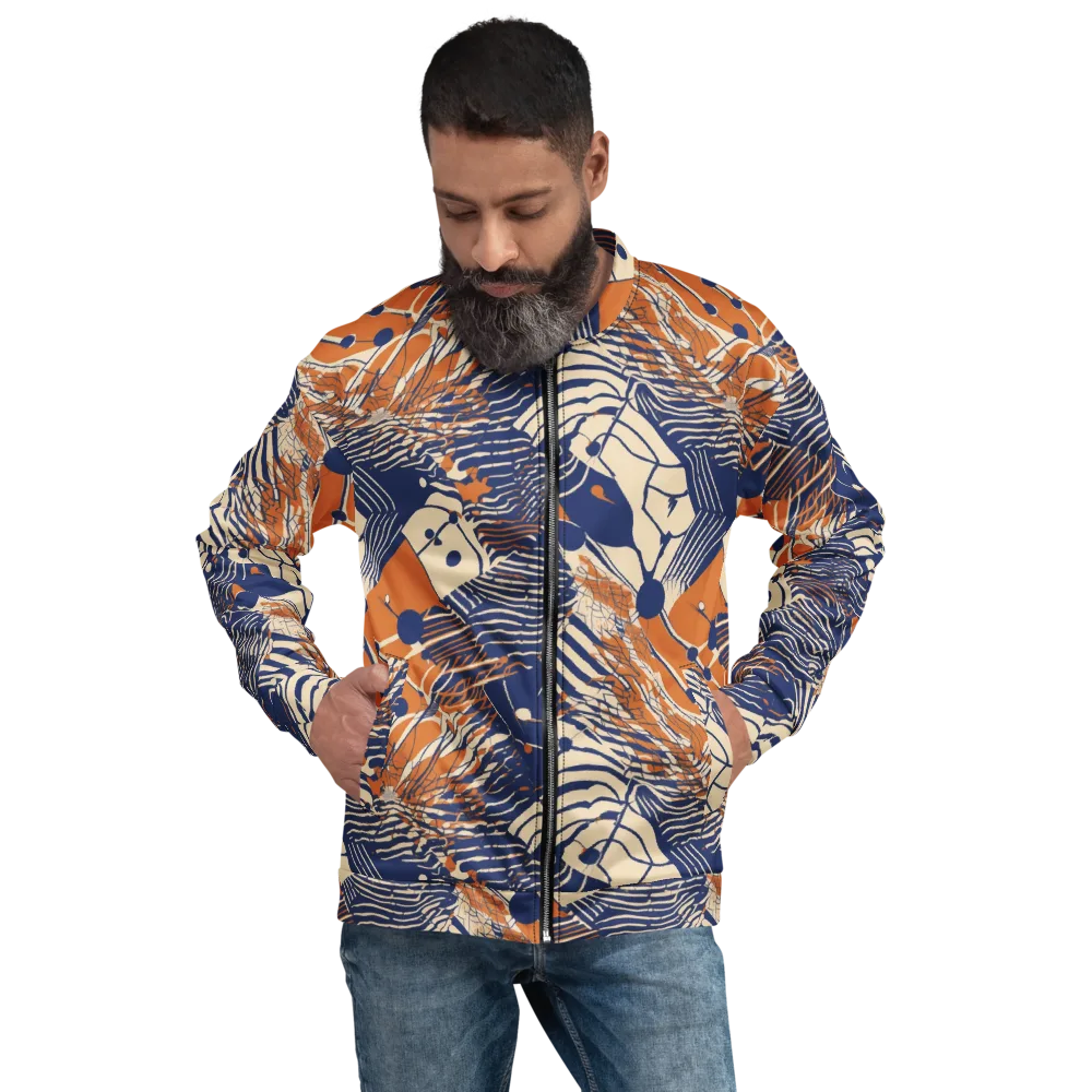 Indigo Tectonics on Bomber Jacket — Front