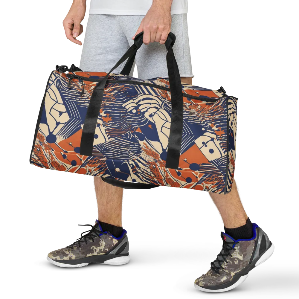 Indigo Tectonics on Duffle Bag — Front