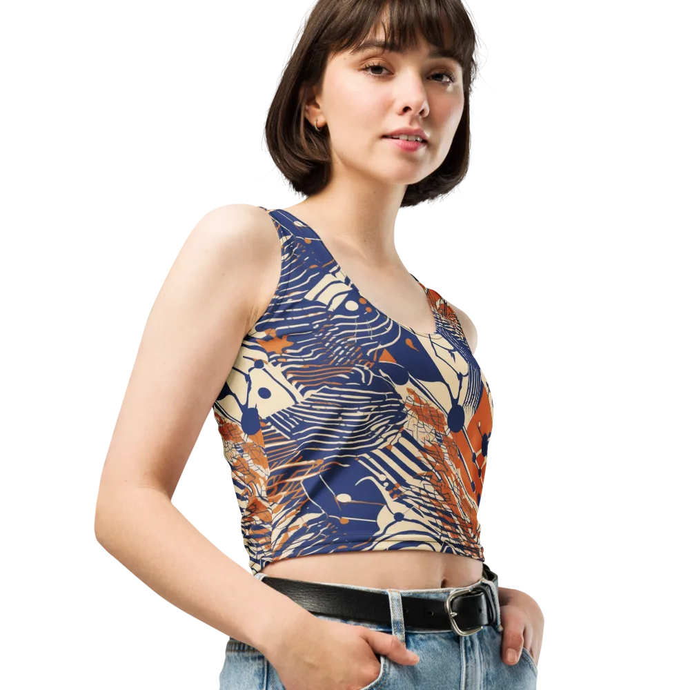 Indigo Tectonics on Crop Top — Right Front