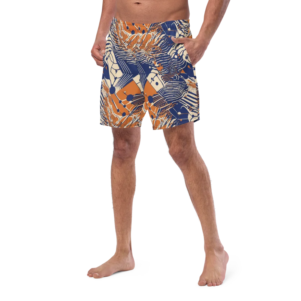 Indigo Tectonics on Swim Trunks — Left Front