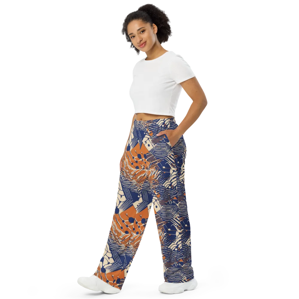 Indigo Tectonics on Wide-Leg Pants — Left Front