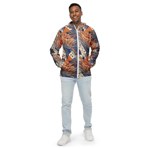 Indigo Tectonics on a Men's Windbreaker