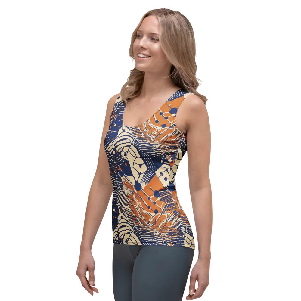Indigo Tectonics on Women's Tank Top — Left Front