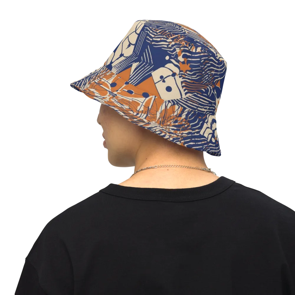 Indigo Tectonics on Reversible Bucket Hat — Back Inside