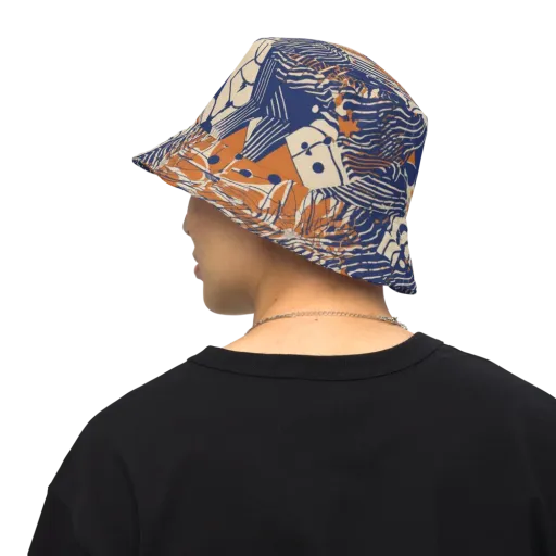 Indigo Tectonics on a Reversible Bucket Hat