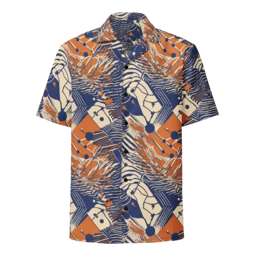 Indigo Tectonics on a Button Shirt
