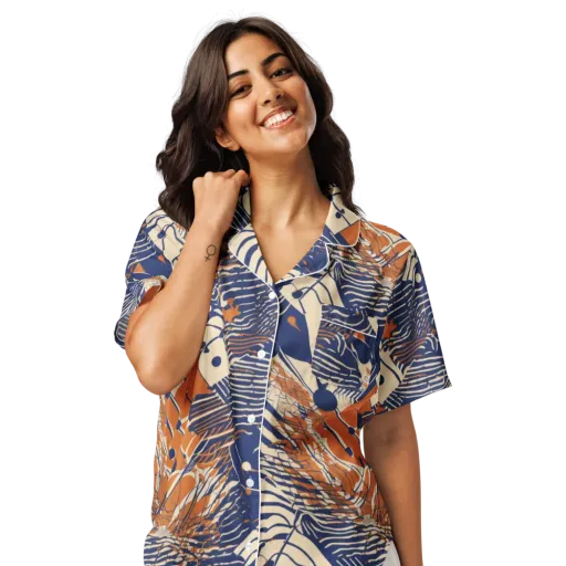 Indigo Tectonics on a Women's Short Sleeve Pajama Top