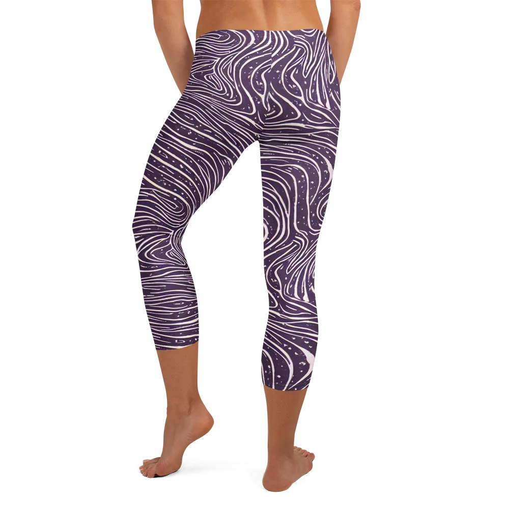 Aubergine Current on Capri Leggings — Back