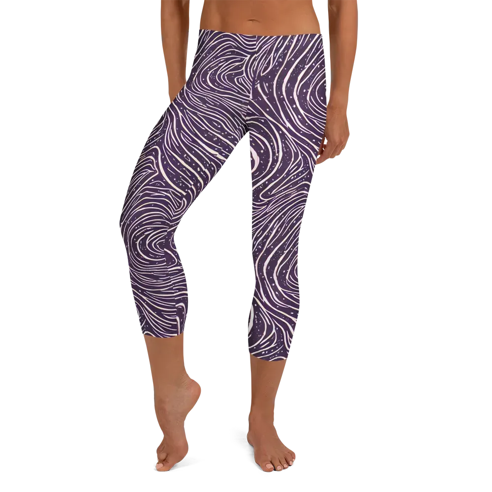 Aubergine Current on Capri Leggings — Front