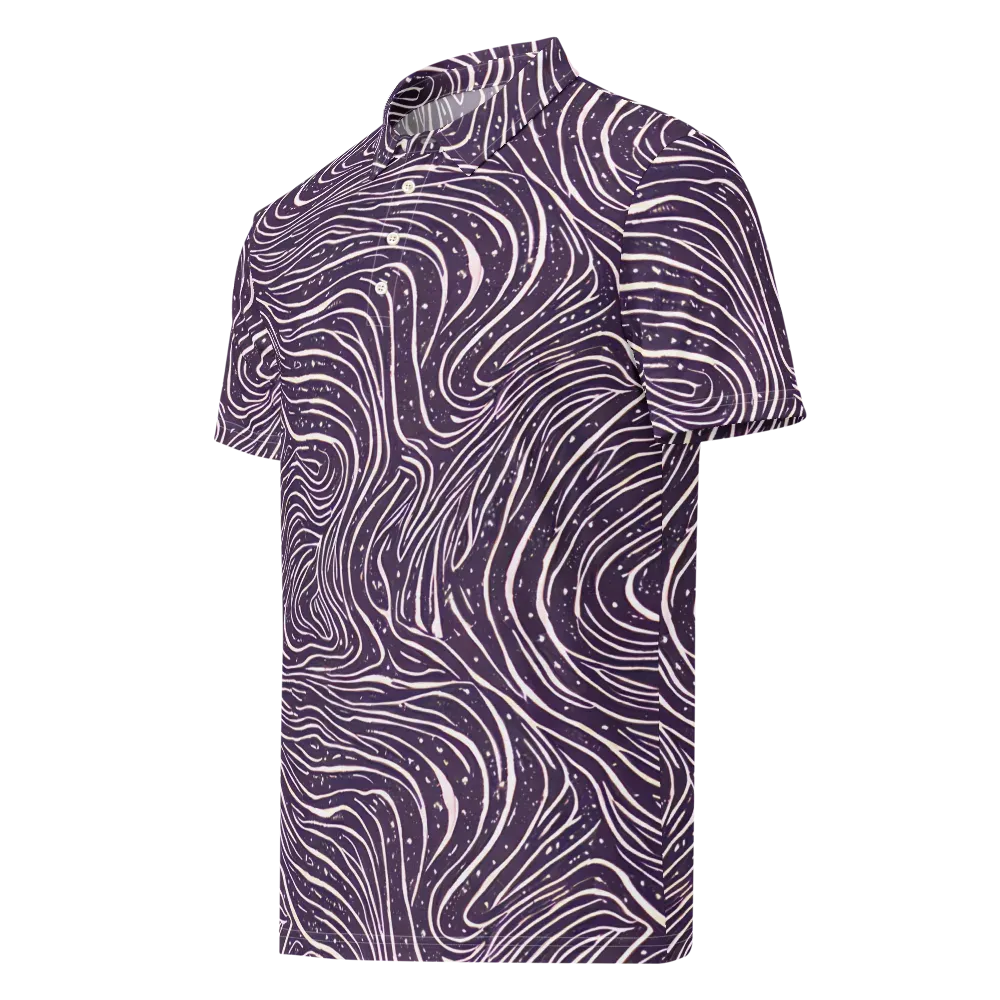 Aubergine Current on Men's Slim Fit Polo Shirt — Left Front