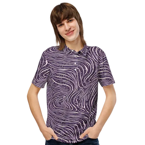 Aubergine Current on a Men's Slim Fit Polo Shirt