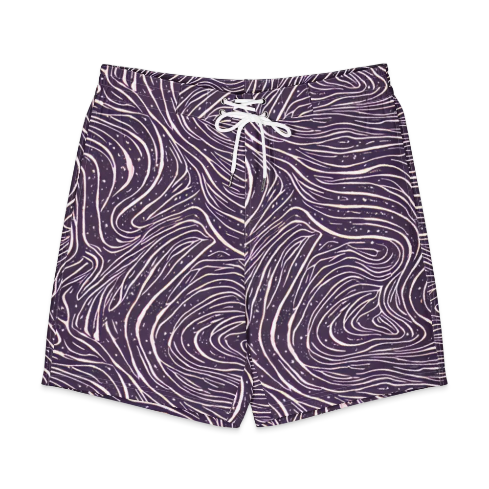 Aubergine Current on Men's Board Shorts — Front
