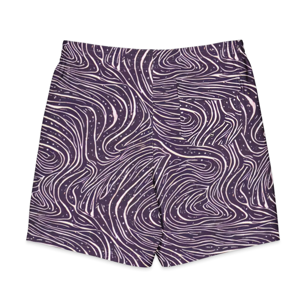 Aubergine Current on Men's Board Shorts — Back