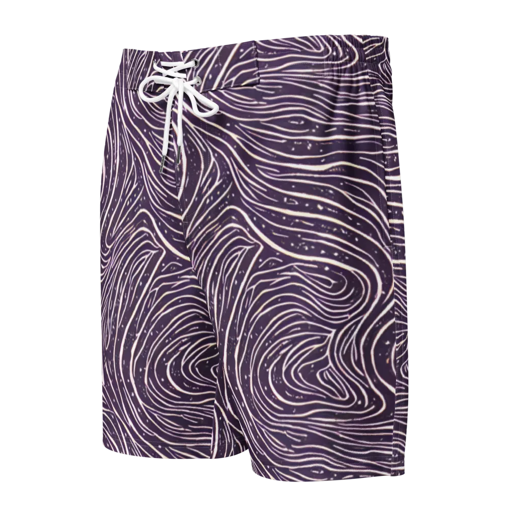 Aubergine Current on Men's Board Shorts — Front