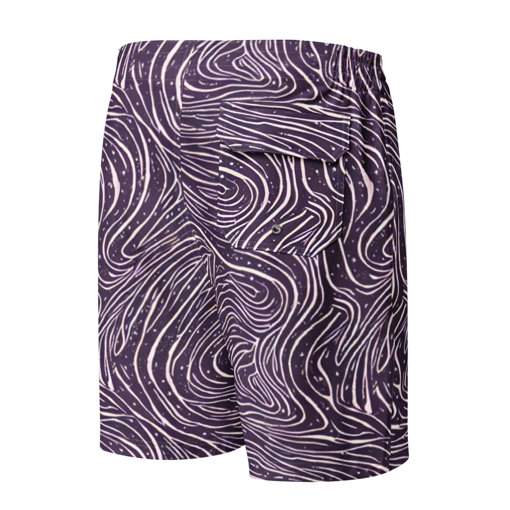 Aubergine Current on Men's Board Shorts — Back
