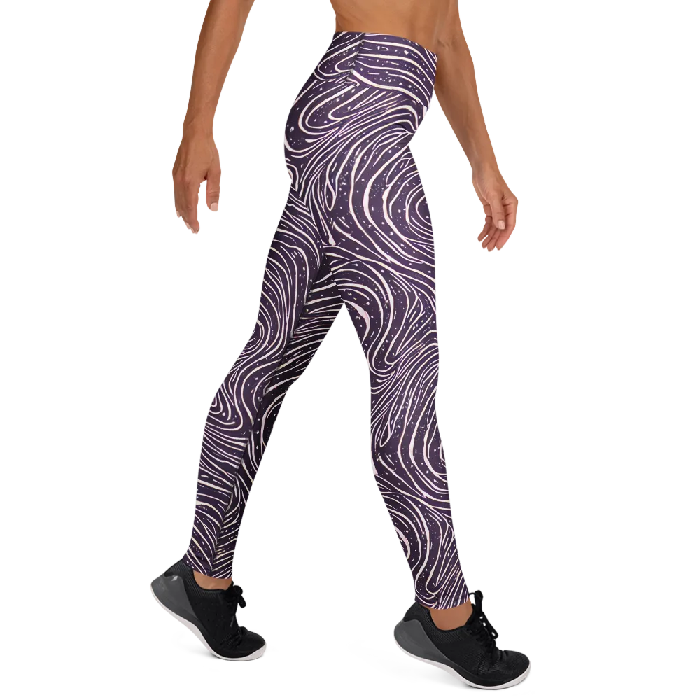 Aubergine Current on Yoga Leggings — Right