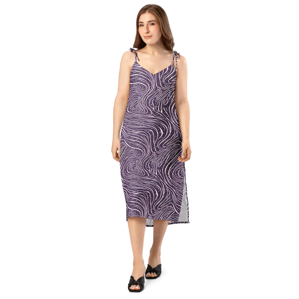 Aubergine Current on Slip Dress — Front