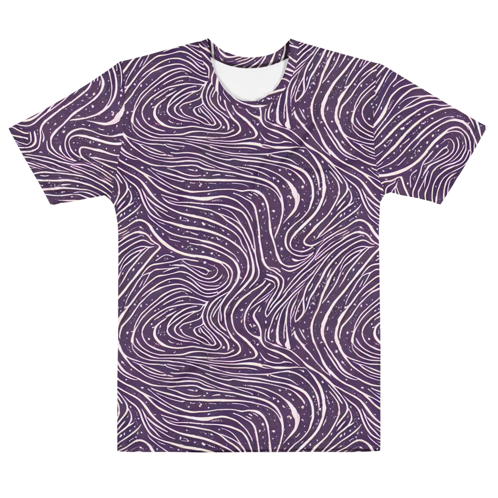 Aubergine Current on Men's Cotton Crew Neck T-Shirt — Front
