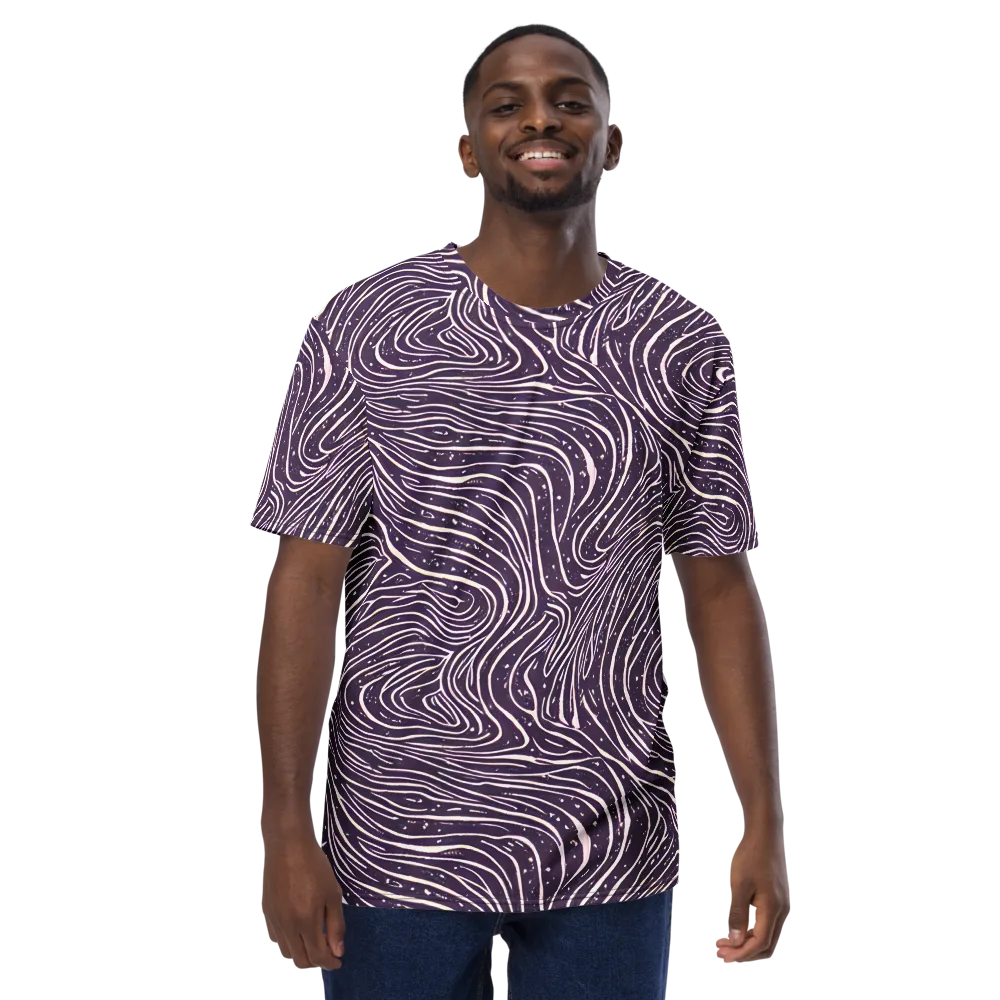 Aubergine Current on Men's Crew Neck T-Shirt — Front