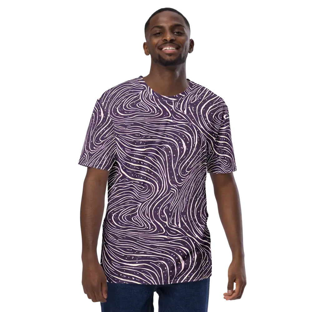 Aubergine Current on Men's Crew Neck T-Shirt — Front
